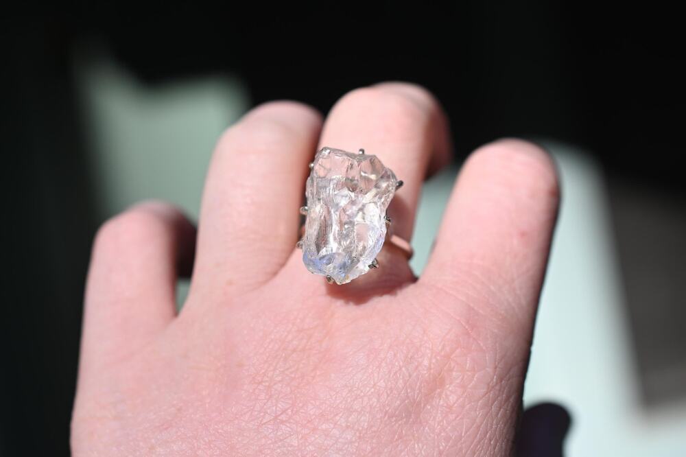 23x16x11mm or 24 carat Raw Lake County Diamond Ring